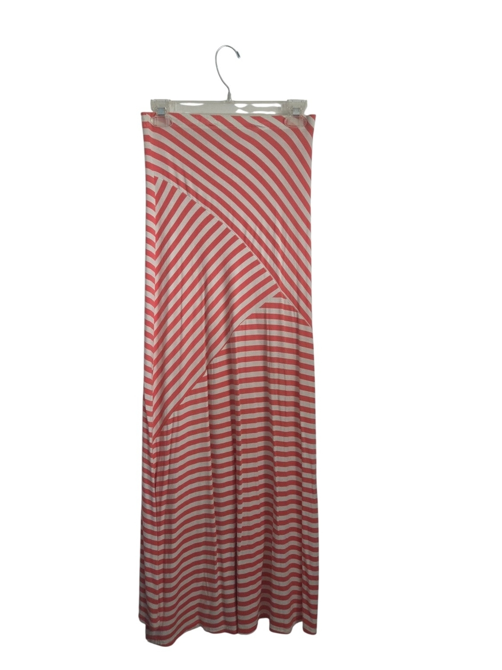 Charlotte Russe Coral and White Striped Maxi Skirt